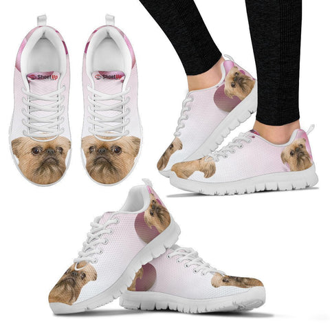 Brussels Griffon Pink White Print Running Shoes For Women-Free Shipping-Paww-Printz-Merchandise