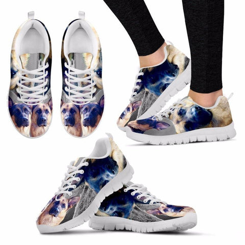 Customized Dog 3D Print (White/Black) Running Shoes For Women By Laurel Cowell-Free Shipping-Paww-Printz-Merchandise