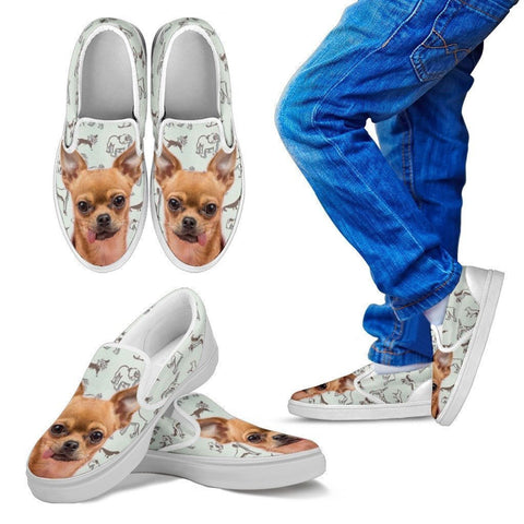 Chihuahua Print Slip Ons For Kids- Express Shipping-Paww-Printz-Merchandise