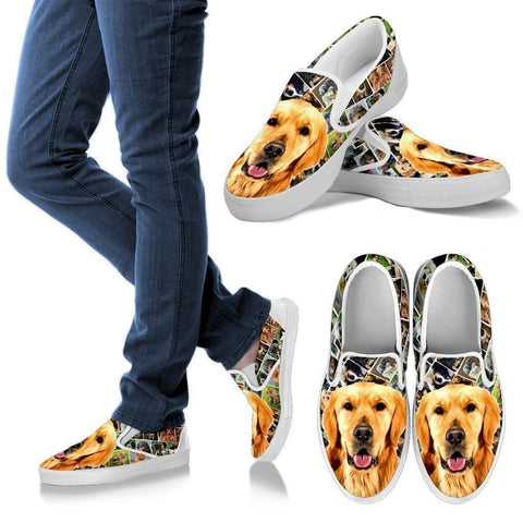 Amazing Golden Retriever Print Slip Ons For Women-Express Shipping-Paww-Printz-Merchandise