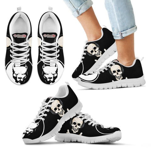 Pitbull Halloween Theme Print Running Shoes For Kids- Free Shipping-Paww-Printz-Merchandise