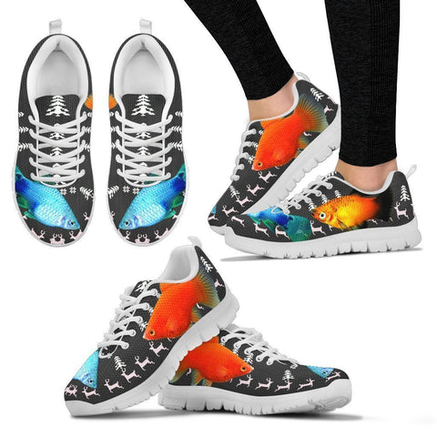 Platy Fish Print Christmas Running Shoes For Women- Free Shipping-Paww-Printz-Merchandise