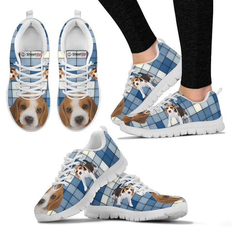 Beagle With 3D Blocks Print Running Shoes For Women-Free Shipping-Paww-Printz-Merchandise