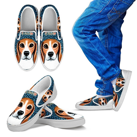 Amazing Beagle Print-Kid's Slip Ons-Free Shipping-Paww-Printz-Merchandise
