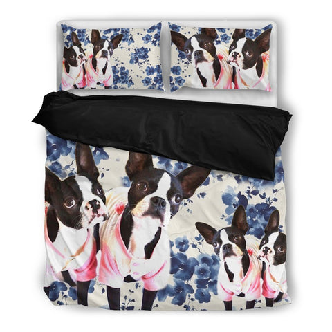 Double Boston Terrier Bedding Set- Free Shipping
