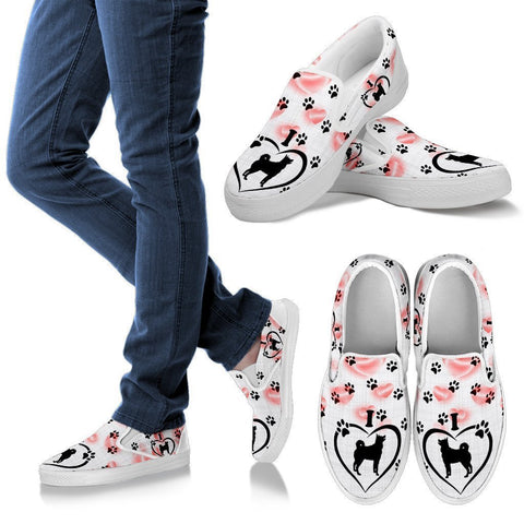 Valentine's Day Special-Norwegian Elkhound Print Slip Ons For Women-Free Shipping-Paww-Printz-Merchandise