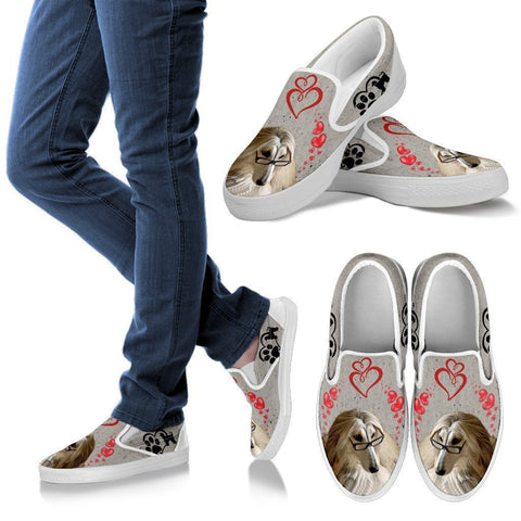 Valentine's Day Special-Afghan Hound Dog Print Slip Ons For Women-Free Shipping-Paww-Printz-Merchandise