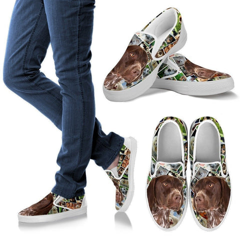 Amazing German Shorthaired Pointer Dog Print Slip Ons For Women-Express Shipping-Paww-Printz-Merchandise