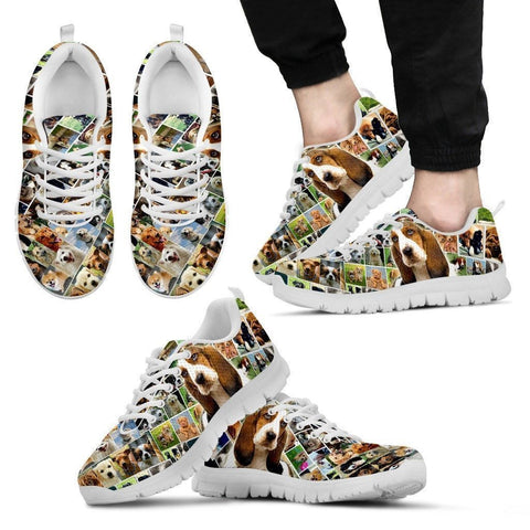 Lovely Basset Hound Print-Running Shoes For Men-Express Shipping-Paww-Printz-Merchandise