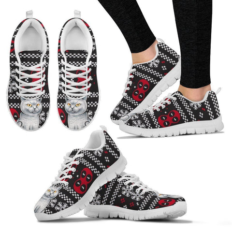 British Shorthair Cat Christmas Print Running Shoes For Women-Free Shipping-Paww-Printz-Merchandise