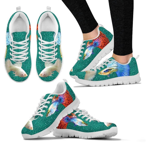 Guppy Fish Print Christmas Running Shoes For Women- Free Shipping-Paww-Printz-Merchandise