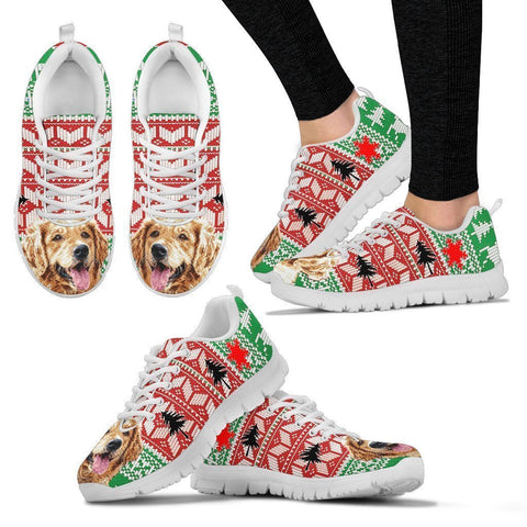 Golden Retriever Christmas Running Shoes For Women- Free Shipping-Paww-Printz-Merchandise