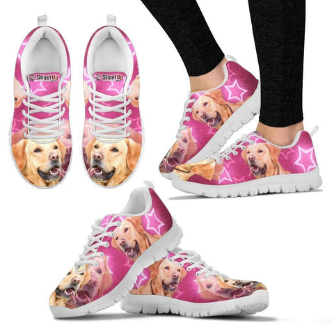 Labrador Retriever On Pink Print Running Shoes For Women- Free Shipping-Paww-Printz-Merchandise