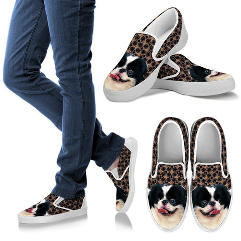Japanese Chin Print Slip Ons For Women-Free Shipping-Paww-Printz-Merchandise