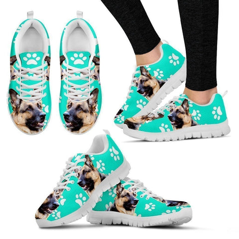 Paws Print German Shepherd (Black/White) Running Shoes For Women-Express Shipping-Paww-Printz-Merchandise