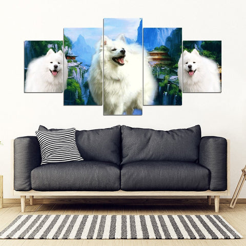 American Eskimo Print- Piece Framed Canvas- Free Shipping-Paww-Printz-Merchandise