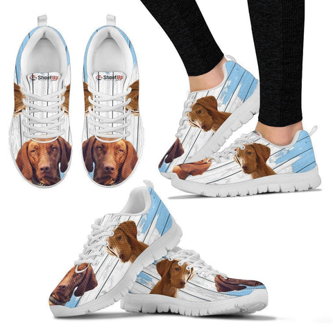 Vizsla Dog Blue White Print Sneakers For Women-Free Shipping-Paww-Printz-Merchandise