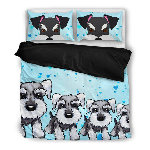 Amazing Miniature Schnauzer Print Bedding Set- Free Shipping