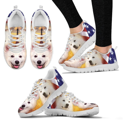 American Eskimo Print Running Shoes For Women- Free Shipping-Paww-Printz-Merchandise