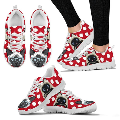 Balinese Cat Christmas Running Shoes For Women- Free Shipping-Paww-Printz-Merchandise