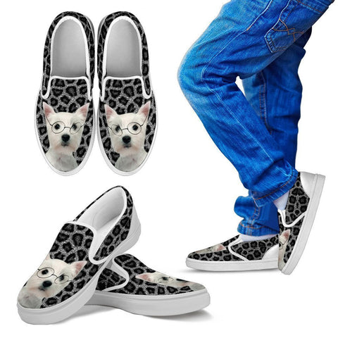 West Highland White Terrier Print Slip Ons For Kids-Free Shipping-Paww-Printz-Merchandise