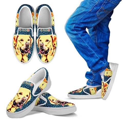 Cartoonize Labrador Print-Kid's Slip Ons-Free Shipping-Paww-Printz-Merchandise