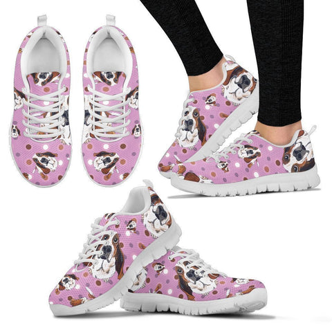 Basset Hound Pattern Print Sneakers For Women- Express Shipping-Paww-Printz-Merchandise