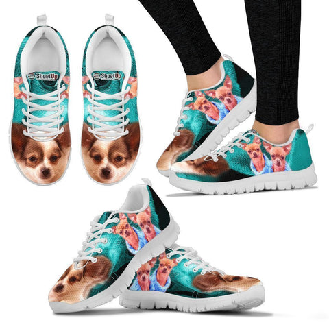 Chihuahua On Deep Skyblue Print Running Shoes For Women- Free Shipping-Paww-Printz-Merchandise