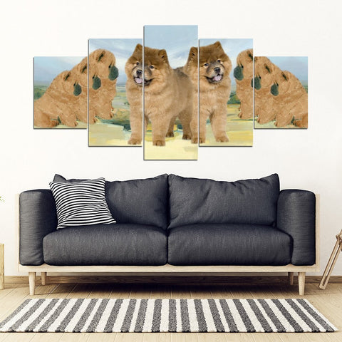 Chow Chow Dog Print-5 Piece Framed Canvas- Free Shipping-Paww-Printz-Merchandise