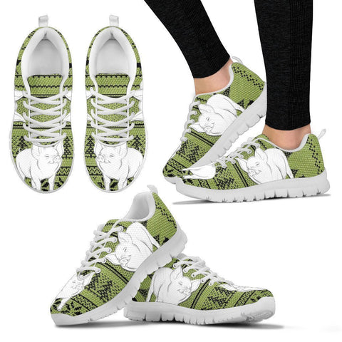 Middle White Pig Print Christmas Running Shoes For Women-Free Shipping-Paww-Printz-Merchandise
