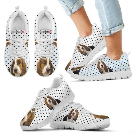 Basset Hound Black Dots Print Running Shoes For Kids-Free Shipping-Paww-Printz-Merchandise