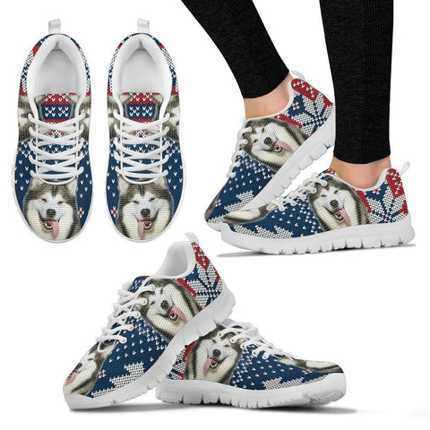 Alaskan Malamute Christmas Running Shoes For Women- Free Shipping-Paww-Printz-Merchandise