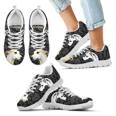 Whippet On Black-Kid's Running Shoes-Free Shipping-Paww-Printz-Merchandise