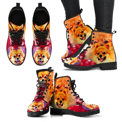 Valentine's Day Special-Pomeranian Dog Print Boots For Women-Free Shipping-Paww-Printz-Merchandise