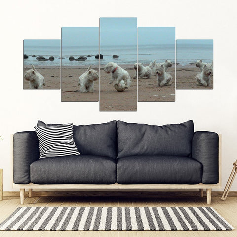 West Highland White Terrier (Westie) Print-5 Piece Framed Canvas- Free Shipping-Paww-Printz-Merchandise