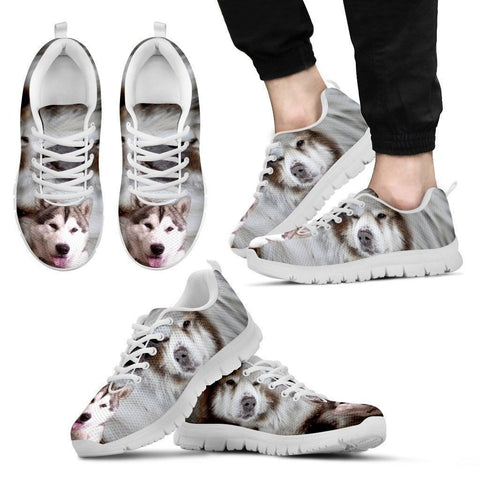 Canadian Eskimo Print Running Shoes For Men (White/Black)- Express Shipping-Paww-Printz-Merchandise