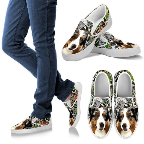 Amazing Australian Shepherd Dog Print Slip Ons For Women-Express Shipping-Paww-Printz-Merchandise