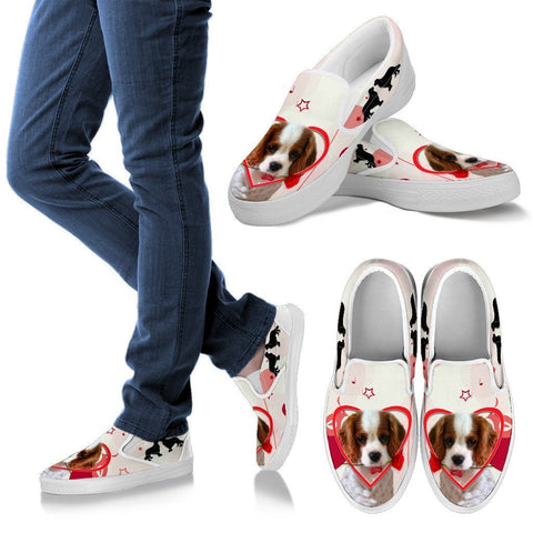 Valentine's Day Special- Cavalier King Charles Spaniel Print Slip Ons For Women- Free Shipping-Paww-Printz-Merchandise