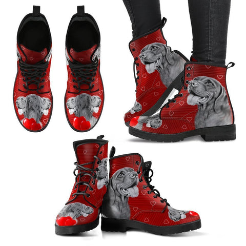 Valentine's Day Special-Vizsla Dog On Red Print Boots For Women-Free Shipping-Paww-Printz-Merchandise