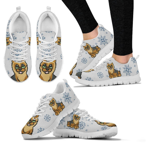 Norwich Terrier Christmas Print Running Shoes For Women- Free Shipping-Paww-Printz-Merchandise