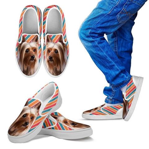 Silky Terrier Print Slip Ons For Kids- Express Shipping-Paww-Printz-Merchandise