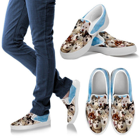 Siberian Husky In 'Eight Below' Movie Style Print Slip Ons For Women- Express Shipping-Paww-Printz-Merchandise
