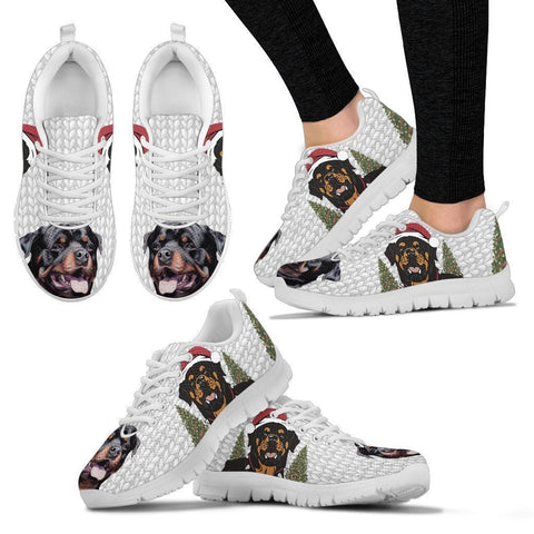 Rottweiler Print Christmas Running Shoes For Women-Free Shipping-Paww-Printz-Merchandise