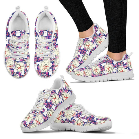 West Highland White Terrier Pattern Print Sneakers For Women- Express Shipping-Paww-Printz-Merchandise
