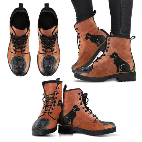 Valentine's Day Special Black Labrador Print Boots For Women-Free Shipping-Paww-Printz-Merchandise