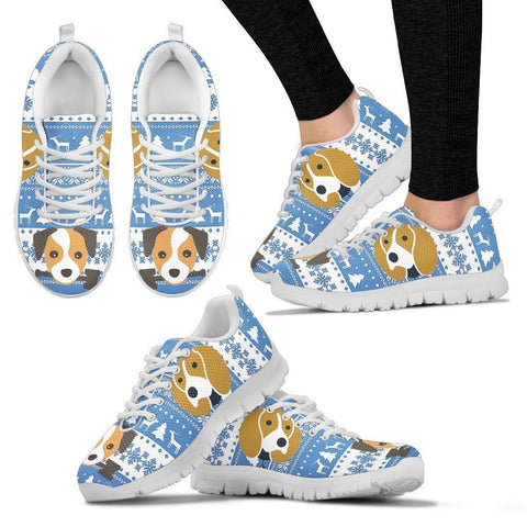 New Beagle Print Christmas Running Shoes For Women- Free Shipping-Paww-Printz-Merchandise