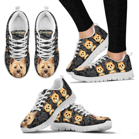 Norwich Terrier On Black-Women's Running Shoes-Free Shipping-Paww-Printz-Merchandise