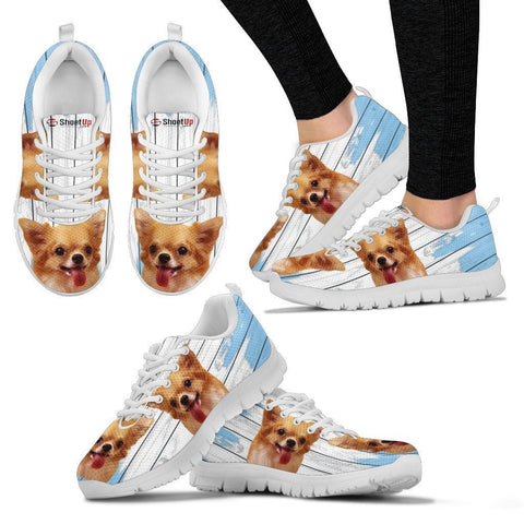 Chihuahua Blue White Print Sneakers For Women-Free Shipping-Paww-Printz-Merchandise