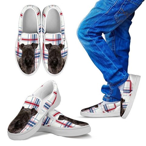 Kerry Blue Terrier Print Slip Ons For Kids-Express Shipping-Paww-Printz-Merchandise