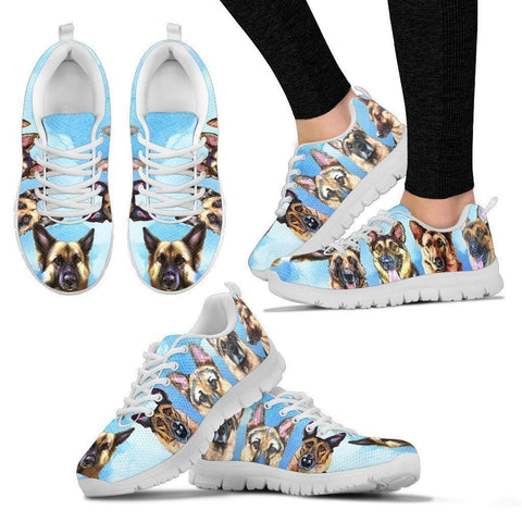 Painted German Shepherd Print Running Shoes For Women-Free Shipping-Paww-Printz-Merchandise